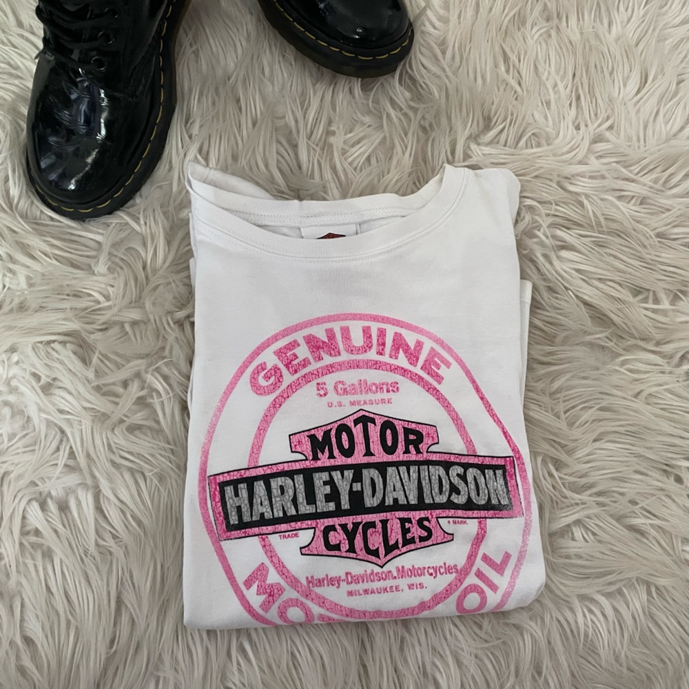White Long Sleeve Harley Davidson Shirt